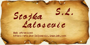 Stojka Lalošević vizit kartica